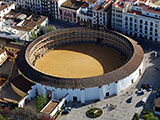 Aereal view of the bullring of Ronda